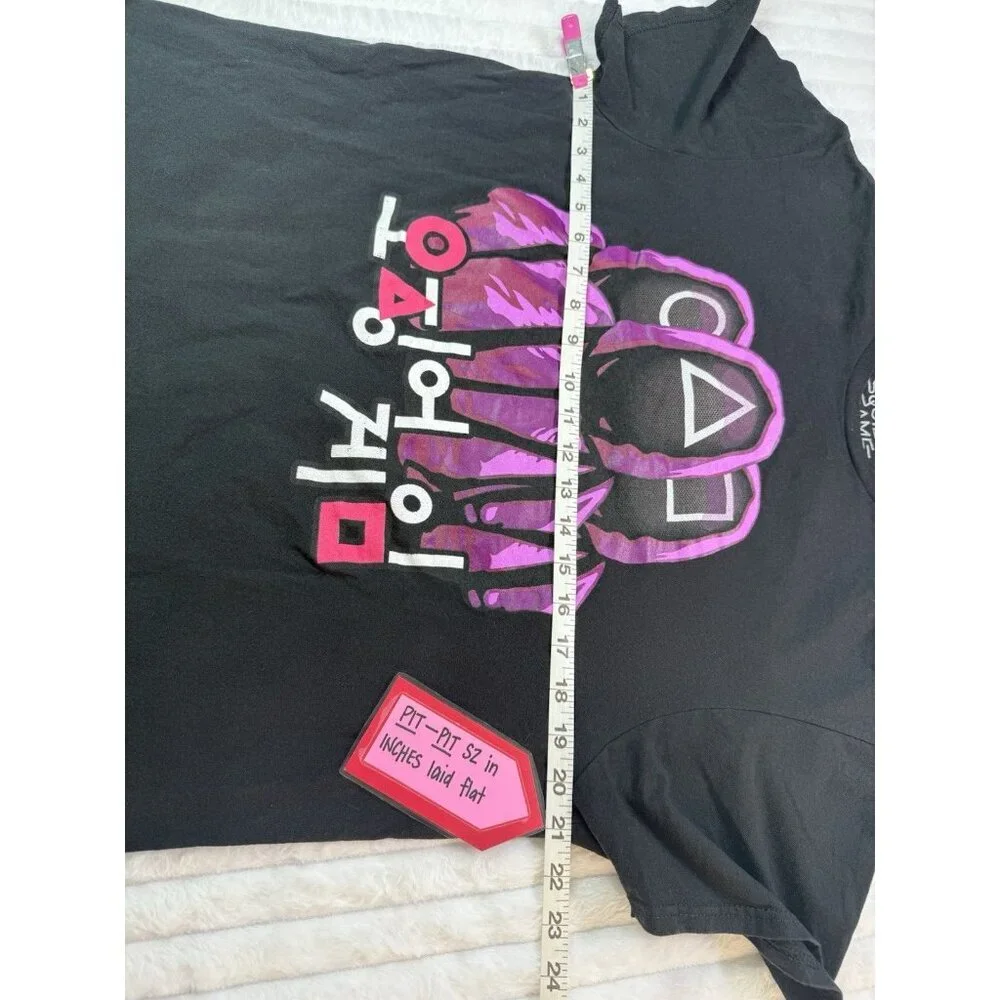 Netflix Squid Game Guards Logo Men's Large Black Purple Graphic T-Shirt - Picture 8 of 10